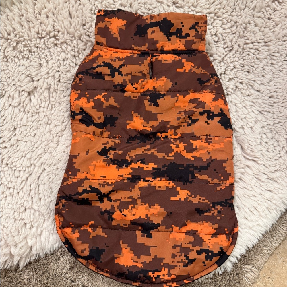 Orange and Black Camouflage Dog Vest for Outdoor Adventures